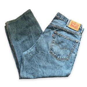 LEVIs 550 Mens 38x29 Denim‎ Blue Jeans Pants Relaxed Fit Medium Wash 100% Cotton